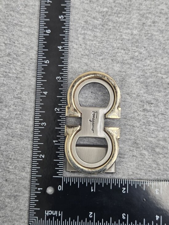 Salvatore Ferragamo Double Gancini Authentic Designer Belt Buckle Gold Italy main image 9